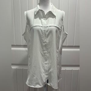 Magellan Outdoors Women's White Sleeveless Button-Down Shirt Size XL